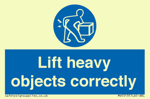 Lift heavy objects correctly